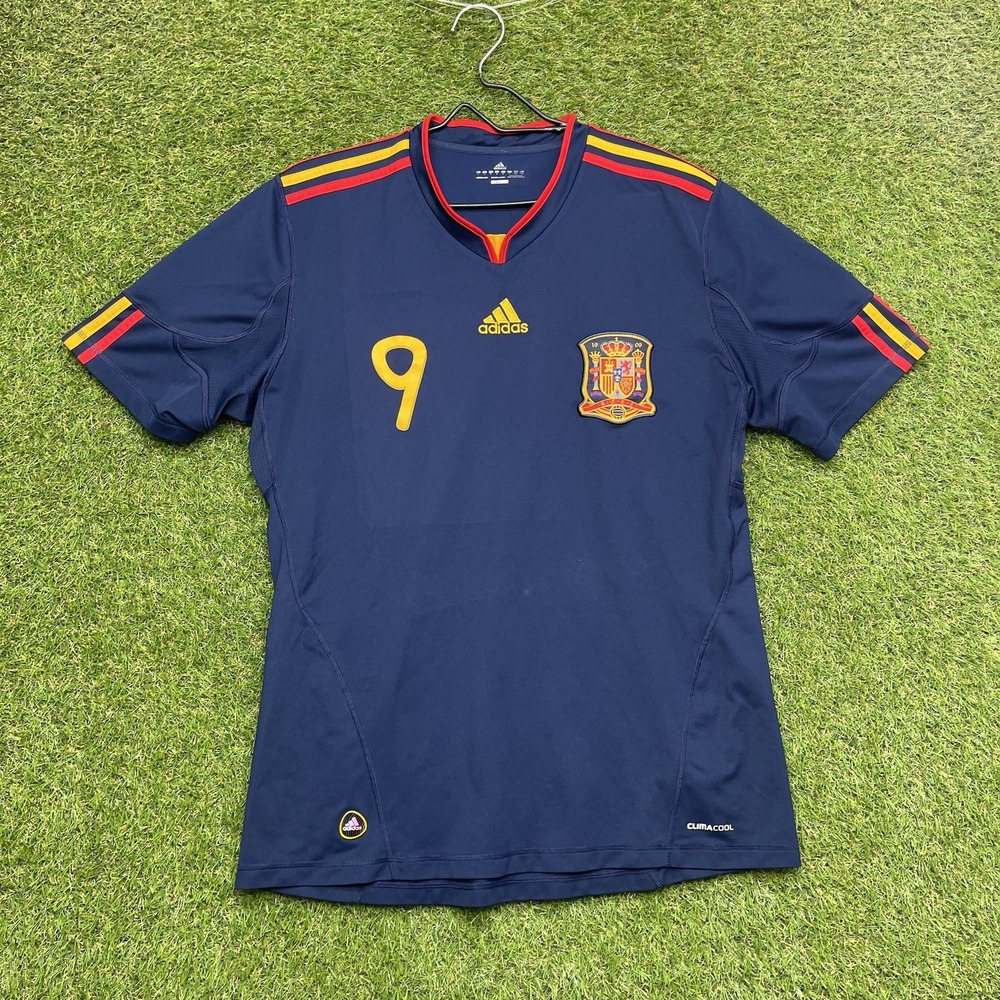 Spain Adidas Soccer Jersey Shirt Mens Large Blue Torres 9 UEFA Football 2010s